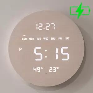 플라이토 무선 루나 데이 온습도 와이파이 LED 벽시계 29cm ENG / 포토구매평