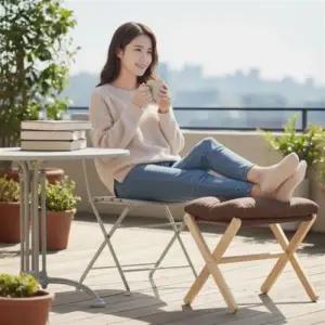 [텐바이텐]접이식 원목 코지 풋스툴