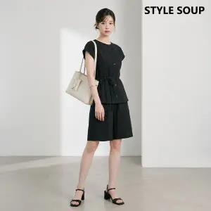 [SOUP] 리넨 밴딩 크롭팬츠 (SC6SPG1)