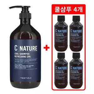 리얼모토 네이처 쿨 샴푸 1000ml + 100ml x 4개 시원한 샴푸