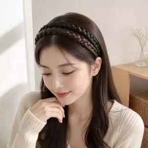 헤어 가발 밴드 땋은머리 스타일 웨이브 머리띠 데일리 소품 헤어...