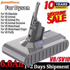 다이슨 V8 앱솔루트 핸드헬드 진공 청소기용 SV10 배터리 21.6V 6000mAh 교체