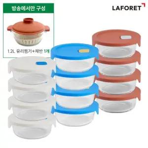 라포레 [라포레] 글라스팝 더블구성 유리용기 380mlX12+1.2L 유리찜기+채반) Laforet