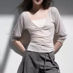 12nd Lithe v-neck tee rosy nude