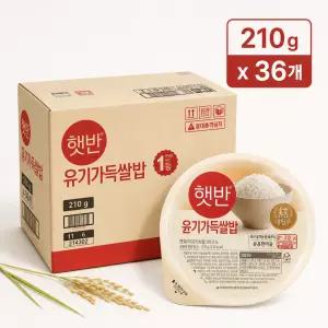 CJ 햇반 윤기가득쌀밥 210g 36개