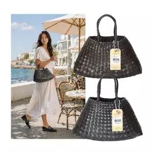 드래곤디퓨전 [직]산타크로체 스몰 위빙 토트백 8893 black,dark brown