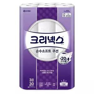 크리넥스 순수 소프트 쿠션 3겹(98mmX30m) 30롤