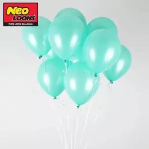 둥근풍선 민트그린 펄 펄풍선100개 네오텍스 25cm 100개입
