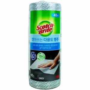 물티슈 씻어쓰는 씻어쓰는행주 행주 스카치브라이트 40매입-그레이(5240)