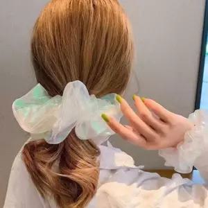 (올핀)여름 미니 곱창밴드 똥머리 머리끈 쉬폰