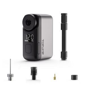오토바이그물망 TOPUMP TB2 PRO 자전거 무선 타이어 팽창기 미니 휴대용 전기 펌프 120PSI 최대 450mAh 화면 고속 충전 포함
