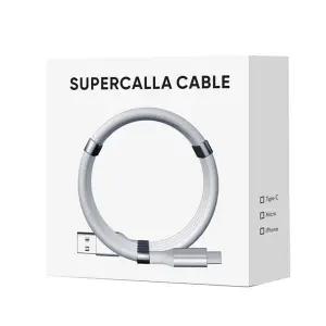 라온 Supercalla 마그네틱 자석 8핀 고속 충전케이블 1.8M 화이트