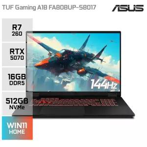 TUF 게이밍 A18 FA808UP-S8017 라이젠7 260 RTX5070 게이밍노트북 (16GB/512GB/WIN11)YO