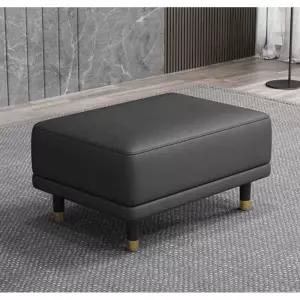 벤치 가죽 보조소파 거실 라이트 블랙 80x60x42cm 발받침 직사각형