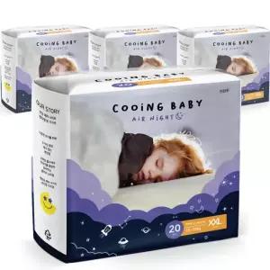 쿠잉 유아용 안심 빠른흡수 에어나이트 풀잠 팬티형 기저귀 남여공용 점보형(2XL) 80매