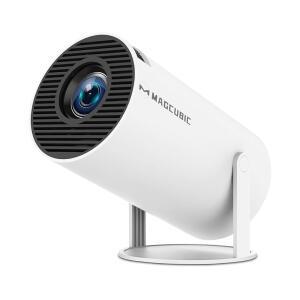 WiFi 및 블루투스가 지원되는 Magcubic HY300PRO 미니 프로젝터, 4K 스마트 휴대용 프로젝터 자동 키스톤, 에어 마우스 리모컨, 음성 제어, 180도 회전, 홈 비디오 프로젝터 안드로이드 11