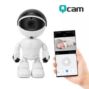 큐캠 QCAM-K3 로봇IP카메라 CCTV Full HD 200만 화소 보안카메라 스마트홈캠