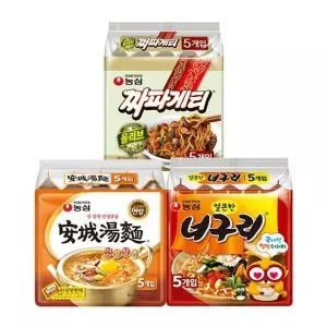 [NS홈쇼핑]안성탕면 5입 + 짜파게티 5입 + 너구리 5입e[35936438]
