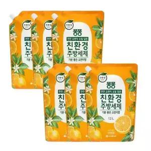 퐁퐁 친환경 주방세제 오렌지 1.2L 6개