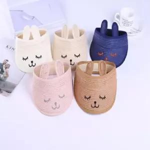 아동 토끼 돌돌이 밀집 모자/썬캡/밀짚/유아