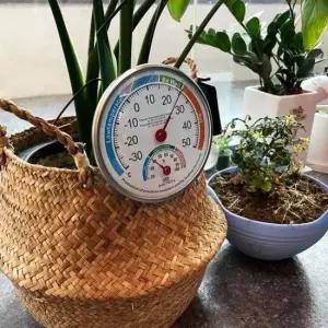 국민온습도계 무전원 아날로그 온습도계 원형