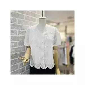 [하프클럽/레코브]  LC31F8BL513X 플라워 반팔 블라우스