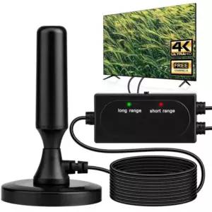 tv안테나 수신기 800마일 이상 수신 가능 DTMB DVB-T 디지털 HDTV TV 안테나 자석형 베이스 HD 케이블 포함