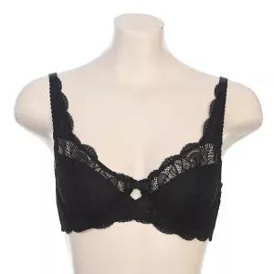 Barbara 블랙 부직포 플라워 레이스 풀컵브라 (AABR4430 BK)
