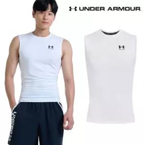언더아머 UNDER ARMOUR 남성 HeatGear 피티드 슬리브리스 1361522-100