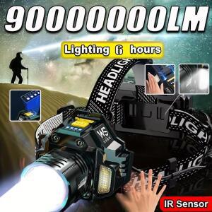 초강력 LED 헤드랜턴 램프 모션센서 헤드라이트 18650 충전 COB 헤드 플래시 고출력 램프 낚시