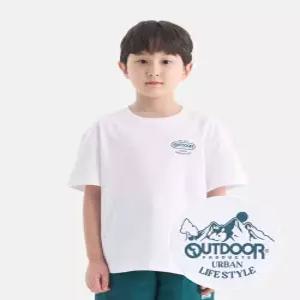 [정상가 32000원] 에센셜 백그래픽 반팔티셔츠 (오프 화이트) OD262ISS02_OWH