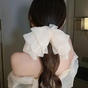 [셀러에이드]리본헤어핀 외출 모던 미니멀 가을겨울