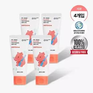 에이카랩스 어린이 코뿔소 치약 고불소 충치예방 사과향 60g X 4개 MNS