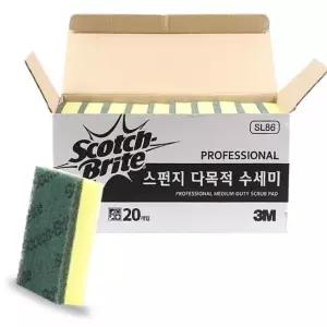 3M 스카치브라이트 SL-86 스폰지수세미 20개입 대용량