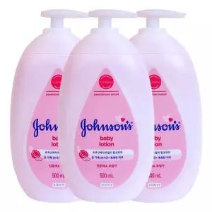 오너클랜 존슨즈 베이비 로션 핑크 500ml X 3개 존슨즈베이비로션 유아로션 존슨즈바디로션