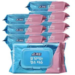 번들팩 잘닦이는 살균 소독티슈(60매X4입)X2세트