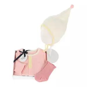 갤러리아 (임신축하,출산,백일)PK)롤리팝세트배내바디슈트B+분홍컬러골지양