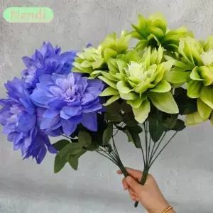 대형 직경 7-헤드 달리아 모조 꽃 천층 웨딩 홈 장식 꽃꽂이 DIY 액세서리