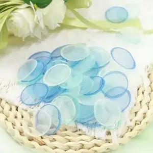 혼합 블루 오간자 장미 꽃잎 웨딩 홈 데코레이션용 인조 DIY 및 장식 액세서리 100개/봉투