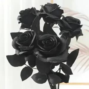 48cm 로즈 블랙 실크 꽃다발 모란 인공 꽃 어머니의 날 버드 신부 웨딩 장식 홈 인테리어