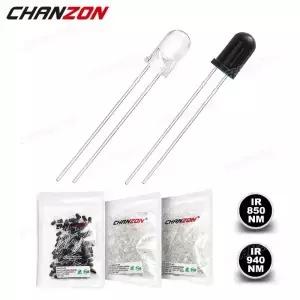 100pcs 5mm IR LED 방출 다이오드 850nm 이미 터 수신기 적외선 송신기 포토 트랜지스터 보이지 않는 DIY