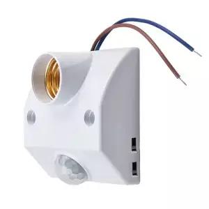 AC110-240V LED 자동 인체 감지 적외선 IR 센서 램프 홀더 E27 전구용 IP44 벽 소켓