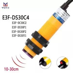 E3F-DS30C4 30C2 30P1 적외선 확산 반사 광전 스위치 3선 NPN PNP 조정 가능한 거리 10-30CM 센서 6-36V