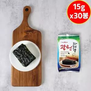 광천김공장 파래식탁김 15g 30봉 맛있는 밥도둑 광천 파래김 493627