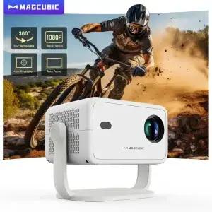 Magcubic 8K L018 프로젝터 650ANSI 네이티브 1080P 자동 초점 및 키스톤 360 ° 회전식 안드로이드 14 BT