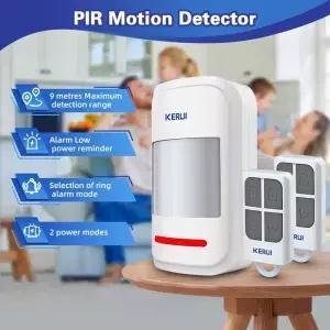 KERUI 433MHz 적외선 모션 센서 감지기 알람/초인종 두 가지 모드 가정 장로를위한 원격 SOS가있는 무선