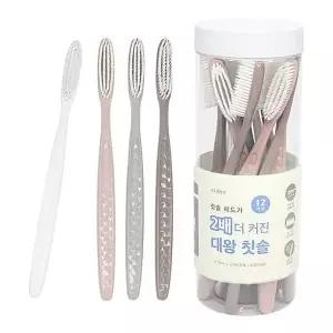 [제이큐]커브형 이중미세모 대왕 칫솔 12개입 1P 치아 브러쉬