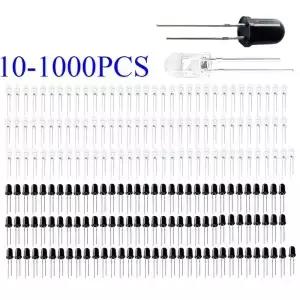 10-1000PCS/쌍 5MM 940nm LED 적외선 발광체 및 IR 수신기 다이오드