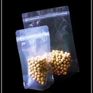 IKWBDFA03 투명 PET 지퍼스탠드 진열 25X33cm 밑6cm 100P 한약파우치 음료파우치 약봉지 봉투