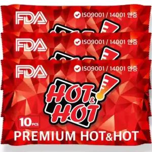 프리미엄 핫앤핫 핫팩 RED 95g+안전한 FDA/14001(환경) 30개